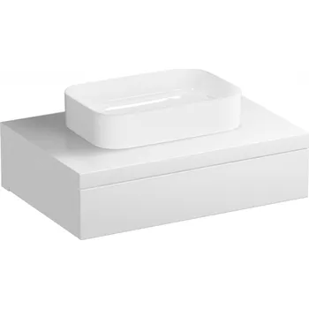 RAVAK Nábytkový set Ravak Formy, skříňka 80 s deskou bílá, umyvadlo Ceramic Slim 55 na desku hranaté bílé X000001029;XJX0E155004