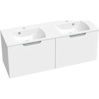 RAVAK Nábytkový set Ravak SD Classic II, skříňka 130 pod umyvadlo bílá/šedá, umyvadlo Classic Slim 130 nábytkové bílé X000001483;XJX01113001