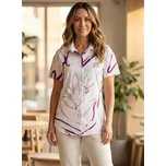 Dámská košile premium ALTISPORT VOJ/ALW049KOS01 BÍLÁ/FIALOVÁ XL