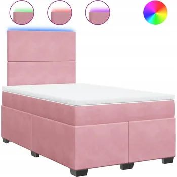 Postel Čalouněná jednolůžková postel VidaXL 120x200 cm, odstíny růžové
