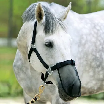 Koňská maska proti hmyzu Potápěčské Brýle proti hmyzu pro koně York na nos černá FULL