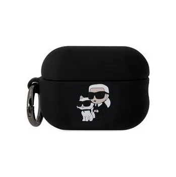 Příslušenství pro sluchátka Karl Lagerfeld 3D Logo NFT Karl and Choupette Silikonové Pouzdro pro AirPods Pro 2 Black