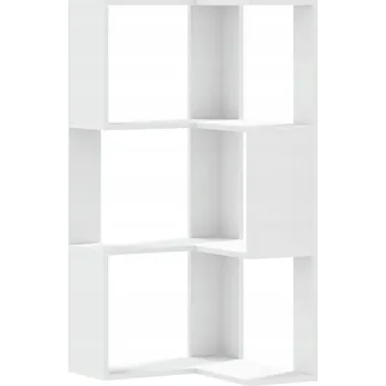 Knihovna VidaXL 3-patrový rohový regál, bílý, 50x50x102 cm