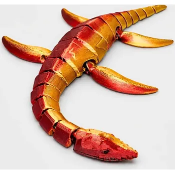 Figurka Hýbací a plovoucí Plesiosaurus z 3D tiskárny | Svíčkománie3D Barva: Červeno-zlatá lesklá