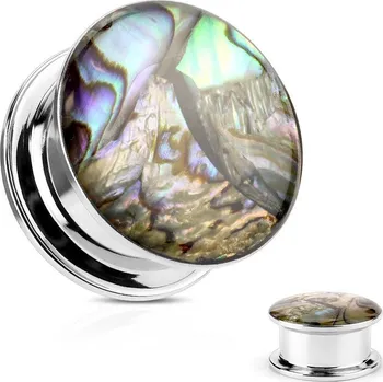 Piercing Plug z chirurgické oceli s perletí HWPS56 (3 mm)