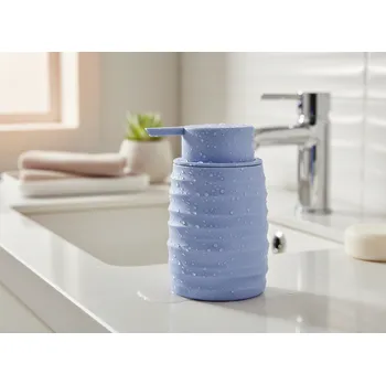 Dávkovač mýdla Dávkovač s reliéfem DANILO modrá 8,2 x 8,2 x 17 cm 733604