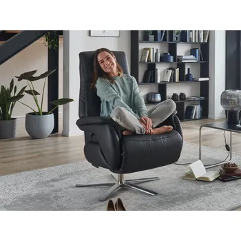 Křeslo GIORGIO LAZYLINE relaxační kožené polohovací křeslo s funkcí 3- motorovou s kardiováhou a asistencí vstávání