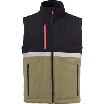 Pánská vesta Payper WISE VEST LITE PAD – pánská zateplená softshellová vesta, WP 8000 mm, reflexní prvky, 3vrstvý softshell 210 g/mq Barva: 09-khaki, Velikost: XL