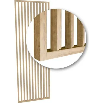 Obklad Lamelová dělící příčka na míru ČERNÁ MAT - lamely s úhlem 55s - Šířka 41 cm (zabaleno do 1 balíku)