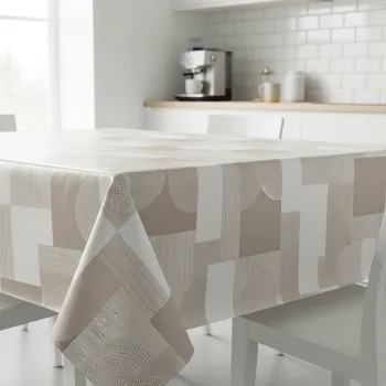 ubrus TextilCentrum.cz 240.01 béžový geometrický vzor 140 cm metráž