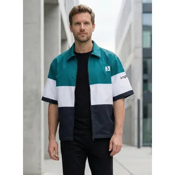 Pánská košile Pánská košile premium ALTISPORT VOJ/ALM051KOS01 PETROLEJOVÁ/ČERNÁ L