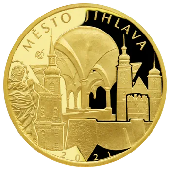 Česká mincovna Zlatá mince 5000 Kč Městská památková rezervace Jihlava 2021 proof 15,55 g
