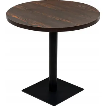 Konferenční stolek VidaXL Bistro stolek z MDF, ocelová základna, 80x75 cm, tmavý jasan