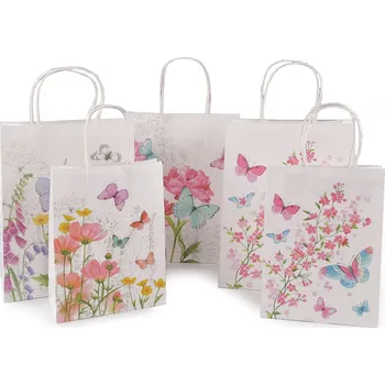 Dárková taška Dárková taška květy a motýli Varianta: 9 (15x21 cm) mix, Balení: 12 ks