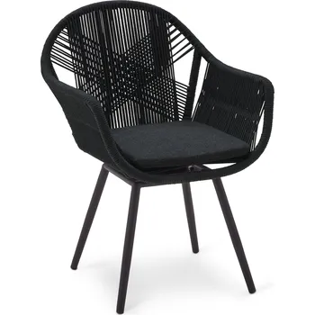 Zahradní nábytek 724389 - Tchibo - Otočná zahradní židle s textilním křížovým výpletem - barva: černá