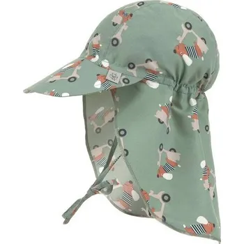 Kojenecká čepice LÄSSIG Sun Protection Flap Hat scooter/dog green 07-12mo. size 45/47