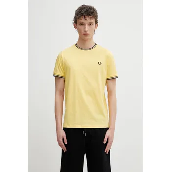 Pánské oblečení Bavlněné tričko Fred Perry, S, žlutá, 11X
