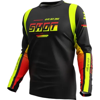 Moto dres Motokrosový dres Shot Devo Block fluo žlutý 3XL