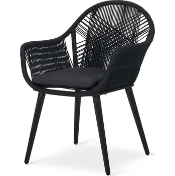 Zahradní nábytek 724669 - Tchibo - Zahradní židle s textilním křížovým výpletem - barva: černá