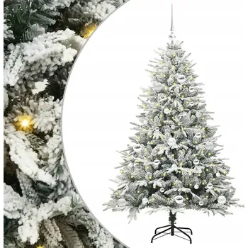 Vánoční stromek Umělý předsvícený vánoční stromek s sadou koulí Zelená 150 cm