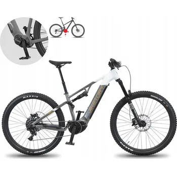 Elektrokolo Elektrokolo TERRAM MTB Full 29' ROCK SHOX 11s se sedlovkou Dropper, pevná osa, šedé