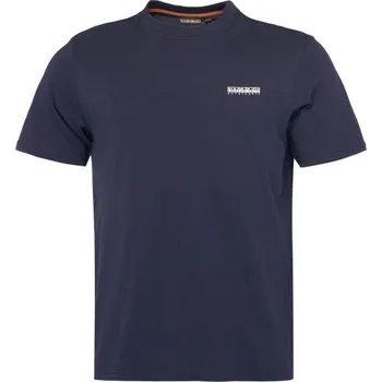 Pánské tričko Pánské tričko Napapijri S-SMALL BOX SS L Tmavě modrá, Bílá