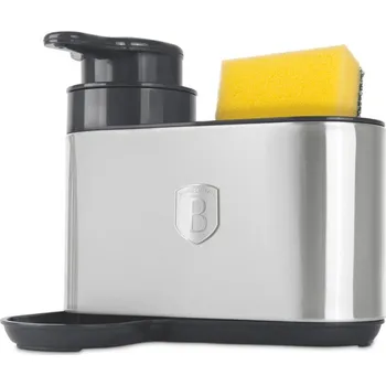 Dávkovač mýdla Berlingerhaus Dávkovač na jar s držákem 2 v 1 Antracit Collection BH-8935