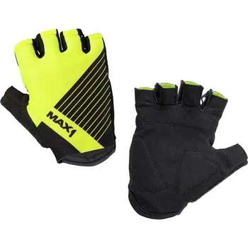 Sport dětské krátkoprsté rukavice MAX1 Raceday fluo žluto/černé