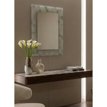 Zrcadlo Luxusní skládané zrcadlo na zeď do pokoje do ložnice dekorativní AQUA 80 x 60 cm s ručně lepenými kamínky Swarovski 800-035