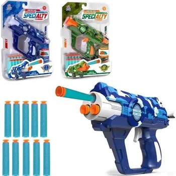 Dětská zbraň PISTOLE NA PĚNOVÉ ŠIPKY, MĚKKÁ RAKETOMET PRO DĚTI + 10 ŠIPEK