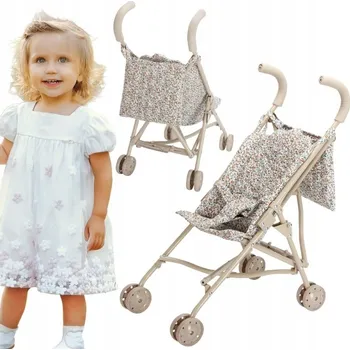 Kočárek pro panenku Kočárek pro panenky Woopie, sportovní kočárek, béžový, látkový, 3 roky+