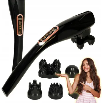 Masážní přístroj MASÁŽNÍ PŘÍSTROJ NA ZÁDA A TĚLO VIBRAČNÍ BEZDRÁTOVÝ 6V1 + PŘÍSLUŠENSTVÍ PRO VLASY