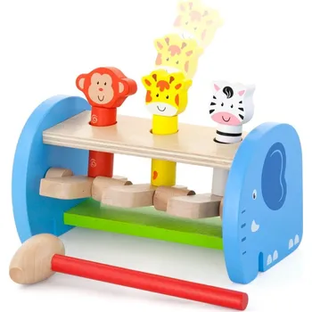 Dřevěná hračka Dřevěná zatloukačka Skákající zvířátka