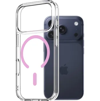 Pouzdro na mobilní telefon AlzaGuard Crystal Clear TPU Case Compatible with Magsafe pro iPhone 17 Pro - růžový