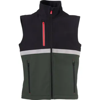 Pánská vesta Payper WISE VEST – pánská softshellová vesta, WP 8000 mm, reflexní prvky, kapsa na tablet, 3vrstvý softshell 320 g/mq Barva: LESNÍ ZELENÁ/ČERNÁ, Velikost: 4XL