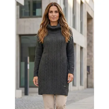 Dámský svetr Dámský svetr KIXMI ODELLA TMAVĚ ŠEDÝ MELÍR M