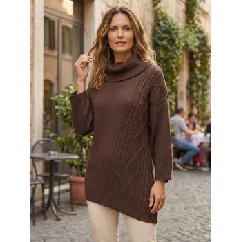 Dámský svetr Dámský svetr KIXMI ROSLIN HNĚDÁ XS