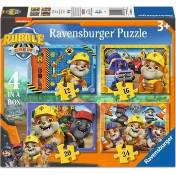 Puzzle RAVENSBURGER Puzzle Rubble a jeho parta 4v1 (12,16,20,24 dílků)