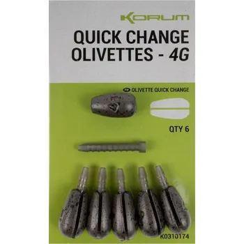 6ks - Zátěž Korum Quick Change Olivettes 8gr