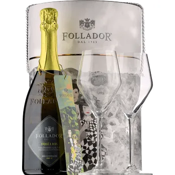 Follador Prosecco Superiore DOCG Foselios brut válec s 2 pohármi