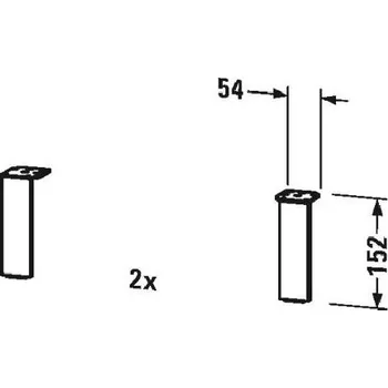 Koupelnový nábytek Duravit Příslušenství - Podstavné nožičky, 2 ks, chrom UV999300000