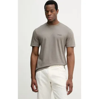 Pánské oblečení Tričko s přídavkem lnu BOSS BOSS X ASTON MARTIN 50558830 hnědá 98X, vel. XXL