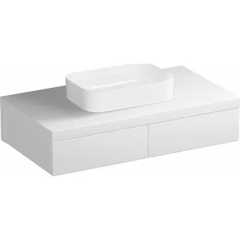 RAVAK Nábytkový set Ravak Formy, skříňka 120 s deskou bílá, umyvadlo Ceramic Slim 55 na desku hranaté bílé X000001031;XJX0E155004