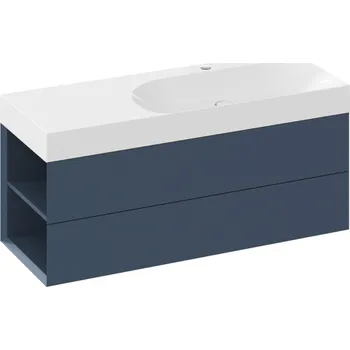 RAVAK Nábytkový set Ravak Lite, skříňka 120 pod umyvadlo deepsea blue, levá, umyvadlo Lite 120 nábytkové bílé X000001881;XJXL1212000