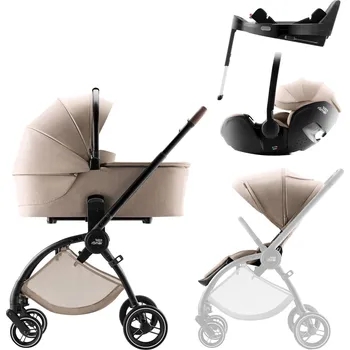 Kočárek Set kočárek Rio + hluboká korba + autosedačka Baby-Safe PRO + Vario Base 5Z Style, Teak