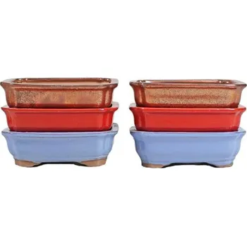 Květináč Miska na bonsaje 139030 - černá, měděno hnědá a olivová