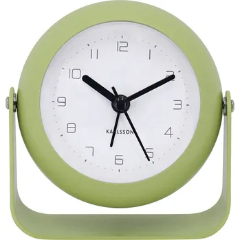 Budík Karlsson Analogový budík BUNKY, průměr 9 cm, zelený
