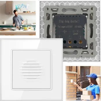 IP kamera DRÁTOVÝ ZVONEK KE DVEŘÍM BRÁNY SÍŤOVÝ BÍLÝ 230V BIM BAM PŘIJÍMAČ