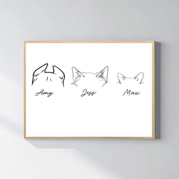 Plakát Personalizovaný magický fotoobraz v rámu - 30x40 - zvířecí ouška