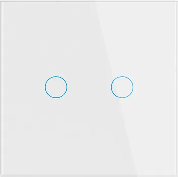 vypínač DOTYKOVÝ SPÍNAČ SVĚTLA LED SKLENĚNÝ SKLO DVOJITÝ VYPÍNAČ BÍLÝ